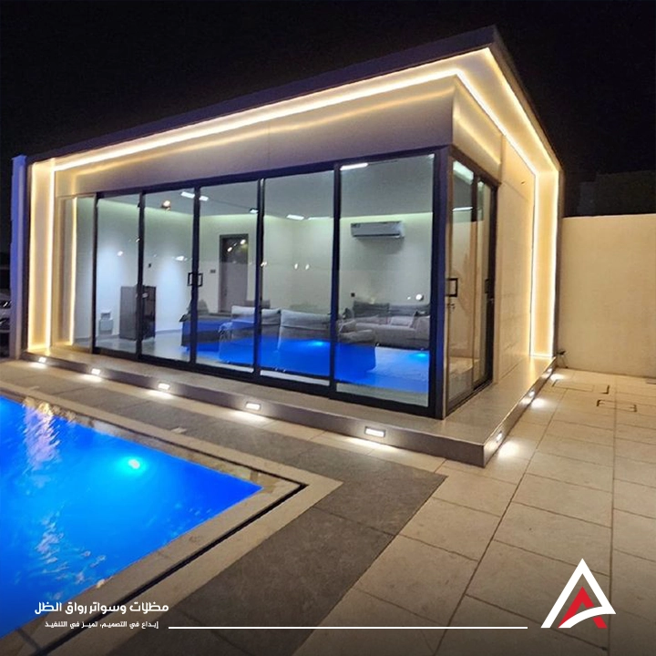 تصميم ملحق زجاجي مودرن مكة